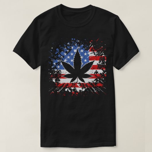 Jubiläumsfahne 4. Juli Marjuana Patriotic T-Shirt (Design vorne)