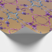 Jubiläumsfeier Amethyst-Rose Geschenkpapier (Ecke)