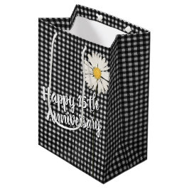 Jubiläumsfeier auf der Gingham Mittelgeschenktasch Mittlere Geschenktüte