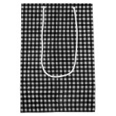 Jubiläumsfeier auf Gingham Medium Geschenktasche Mittlere Geschenktüte (Rückseite)