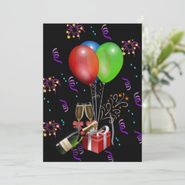 Jubiläumsfeier Balloons Flaschenkäse Einladung