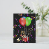 Jubiläumsfeier Balloons Flaschenkäse Postkarte (Stehend Vorderseite)