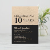 Jubiläumsfeier Black & Gold Einladung (Stehend Vorderseite)