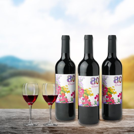 Jubiläumsfeier Blume Bouquet Weinetiketten Weinetikett