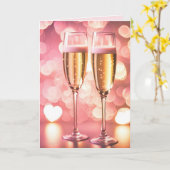 Jubiläumsfeier Champagne Flutes Karte (Gelbe Blume)