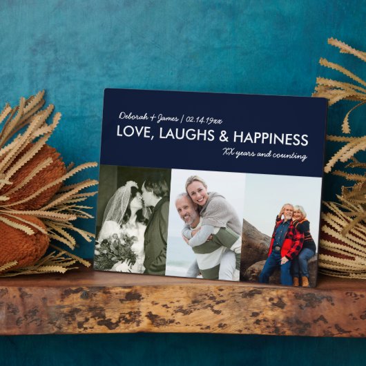 Jubiläumsfeier Collage Liebe lachen Glück 3 Foto Fotoplatte (Seite)