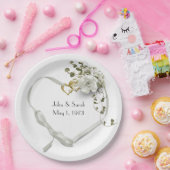 Jubiläumsfeier Das Herz mit der Rose Pappteller (Party)