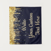 Jubiläumsfeier der Marine Wedding Foto Booth Wandteppich (Vorderseite)