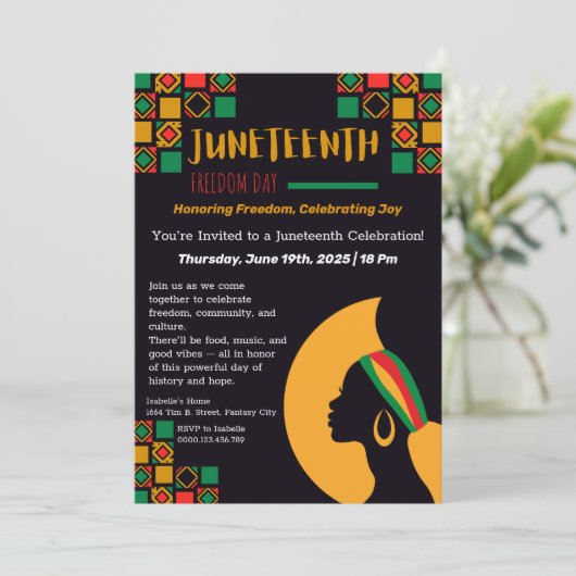 Jubiläumsfeier Einladung - Freiheit und Freude (Stehend Vorderseite)