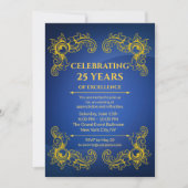 Jubiläumsfeier Elegante Business Navy Einladung (Vorderseite)