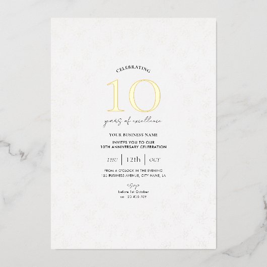 Jubiläumsfeier Elegantes Ambiente Folieneinladung (Vorderseite)