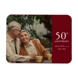 Jubiläumsfeier Foto Hochzeit modern rot Magnet