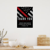 Jubiläumsfeier für Feuerwehrleute Rote Linie Poster (Küche)