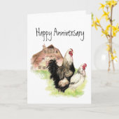 Jubiläumsfeier für Hühner & Stallfarmen Spaß Karte (Gelbe Blume)