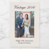 Jubiläumsfeier Geschenk Hochzeitsfoto Weinetikett (Einzelnes Label)