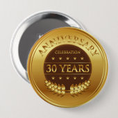 Jubiläumsfeier Gold Medaille Button (Vorne & Hinten)