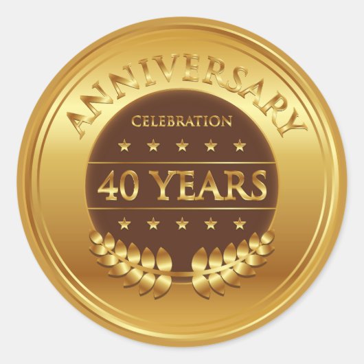 Jubiläumsfeier Gold Medaille Runder Aufkleber (Vorderseite)