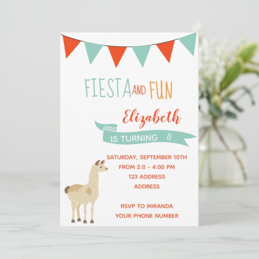 Jubiläumsfeier mit Lama Einladung (Stehend Vorderseite)