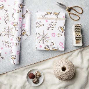 Jubiläumsfeier Muster Pink/Gold ID723 Geschenkpapier