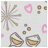 Jubiläumsfeier Muster Pink/Gold ID723 Stoff (Nahaufnahme)