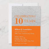 Jubiläumsfeier Orange Silver Einladung (Vorderseite)