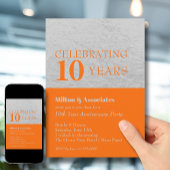 Jubiläumsfeier Orange Silver Einladung