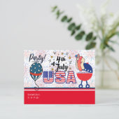 Jubiläumsfeier Party Einladung Barbecue Postkarte (Stehend Vorderseite)