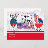 Jubiläumsfeier Party Einladung Barbecue Postkarte (Vorne/Hinten)