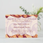 Jubiläumsfeier Red Floral Henna Einladung (Stehend Vorderseite)