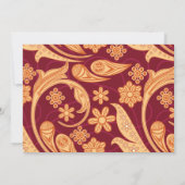 Jubiläumsfeier Red Floral Henna Einladung (Rückseite)