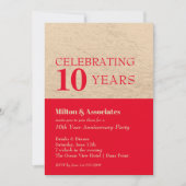 Jubiläumsfeier Red & Gold Einladung (Vorderseite)