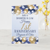 Jubiläumsfeier Son Daughter Navy Gold Karte (Gelbe Blume)