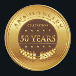 Jubiläumsfeier zum fünfzigjährigen Jubiläum - Gold Magnet<br><div class="desc">25 Jahre Jubiläum Gold Award mit einem Lorbeerkranz.</div>