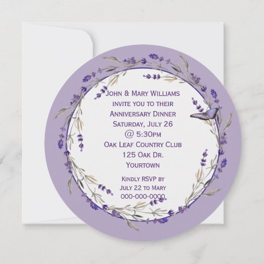 Jubiläumsfeuer auf Weiß Einladung (Rückseite)