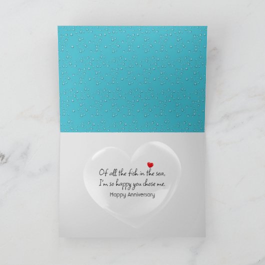 Jubiläumsfisch mit Blasen Karte (Innenseite)