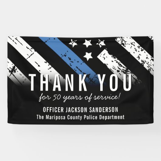 Jubiläumsflagge der Polizei Banner (Horizontal)