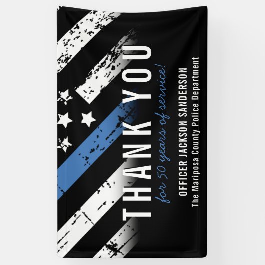 Jubiläumsflagge der Polizei Banner (Vertikal)