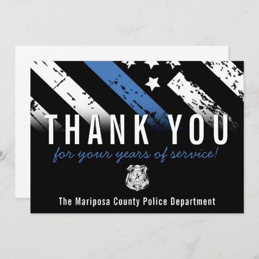 Jubiläumsflagge der Polizei Dankeskarte (Vorne/Hinten)