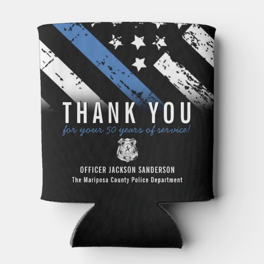 Jubiläumsflagge der Polizei Dosenkühler (Rückseite)