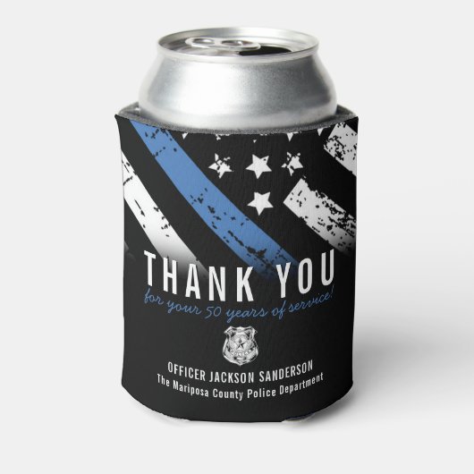 Jubiläumsflagge der Polizei Dosenkühler (Kanne Rückseite)