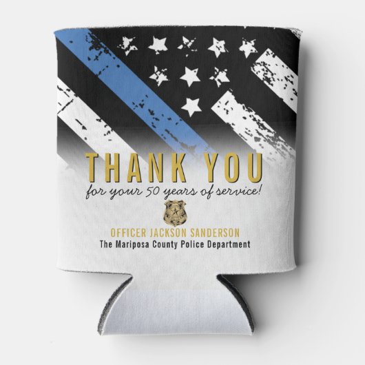 Jubiläumsflagge der Polizei Dosenkühler (Vorderseite)