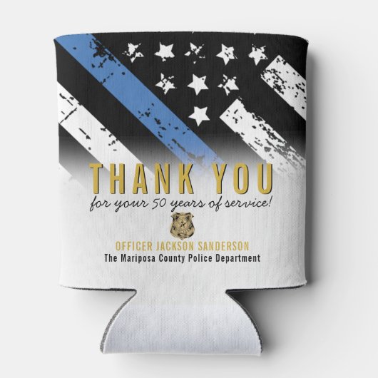 Jubiläumsflagge der Polizei Dosenkühler (Rückseite)