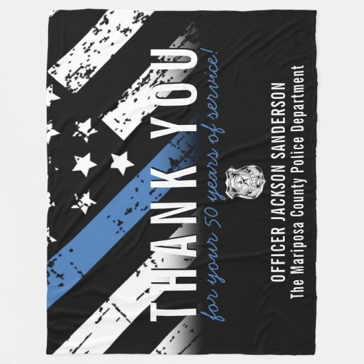 Jubiläumsflagge der Polizei Fleecedecke (Vorderseite)