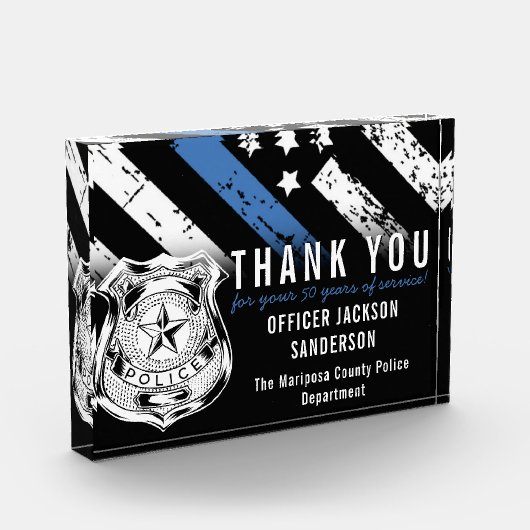 Jubiläumsflagge der Polizei Fotoblock (Links)