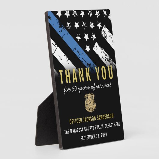 Jubiläumsflagge der Polizei Fotoplatte (Seite)