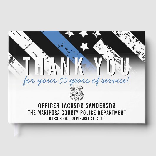 Jubiläumsflagge der Polizei Gästebuch (Vorderseite)