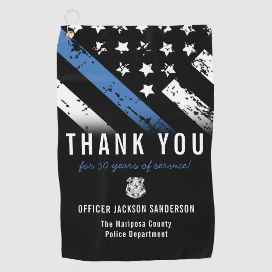 Jubiläumsflagge der Polizei Golfhandtuch (Vorderseite)