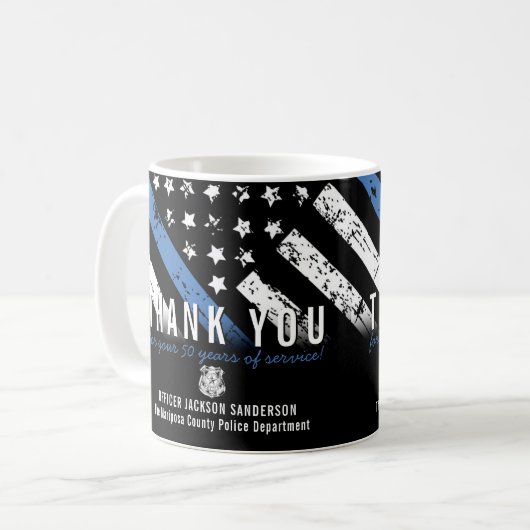 Jubiläumsflagge der Polizei Kaffeetasse (Vorderseite Links)