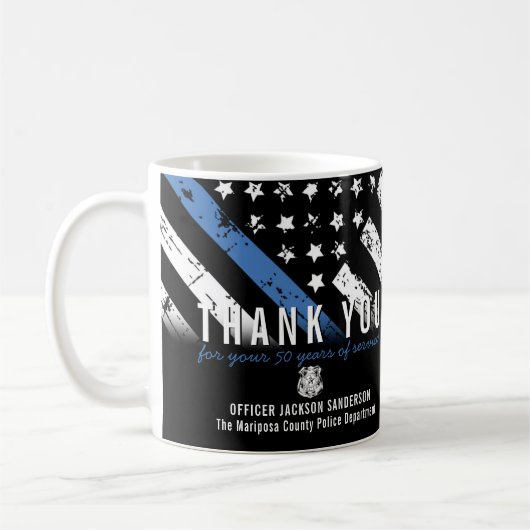Jubiläumsflagge der Polizei Kaffeetasse (Links)