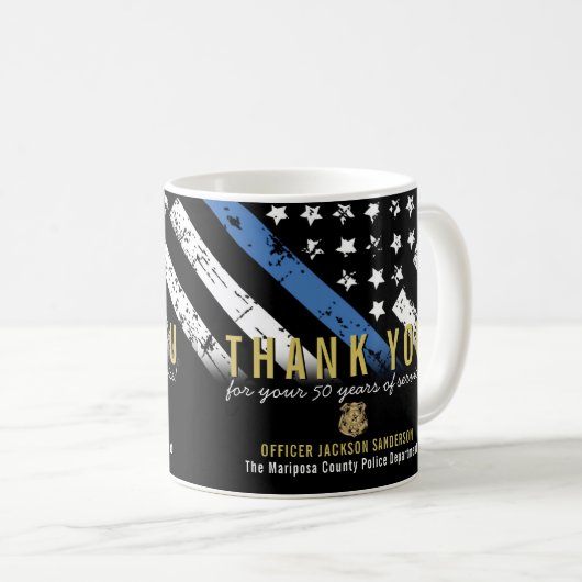 Jubiläumsflagge der Polizei Kaffeetasse (VorderseiteRechts)